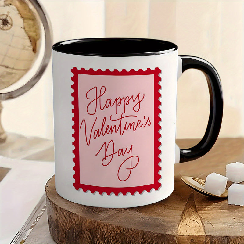Tailorly Black Accent 11 oz Mug - romantic calligraphy design with script pattern