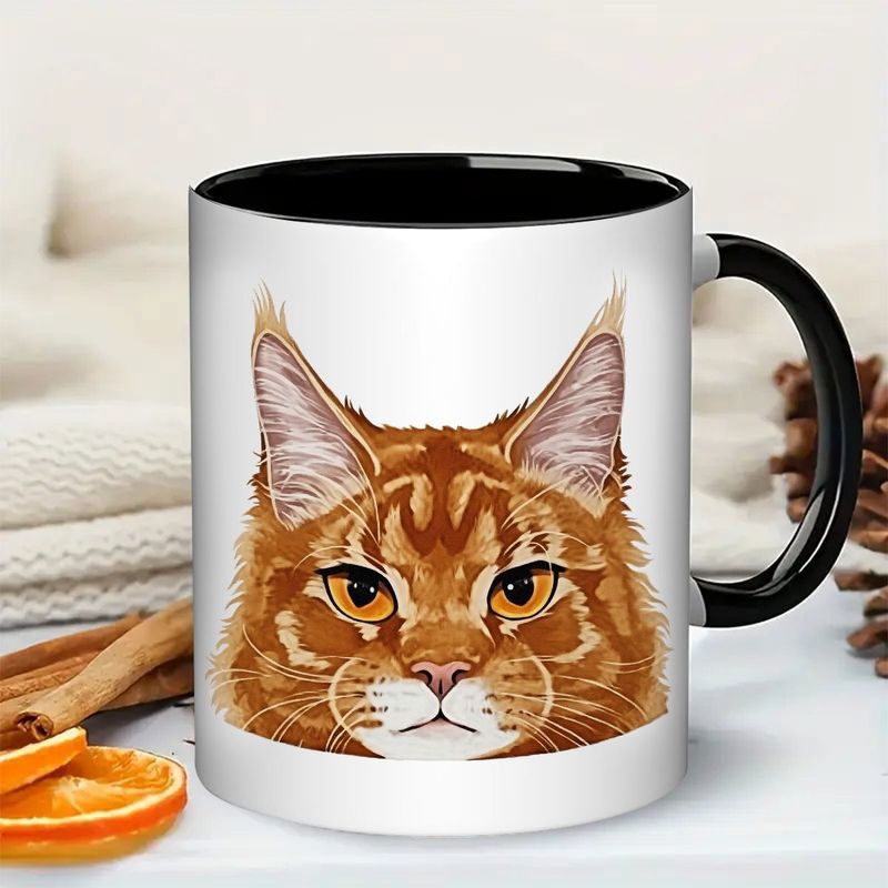Tailorly Black Accent 11 oz Mug - two tone design black inside and handle