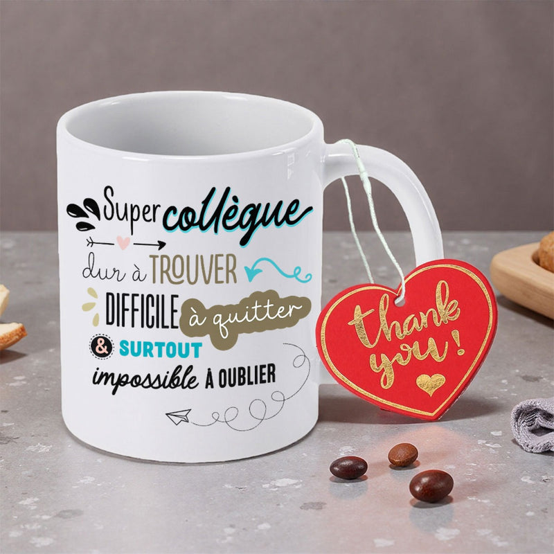 Tailorly White Ceramic 11 oz Mug - Thank You Elegant Script Typography With Heart And Arrow Symbols On Ceramic Mug