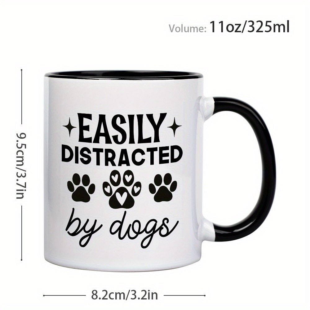 Tailorly Black Accent 11 oz Mug - dogs funny humorous dog paw heart