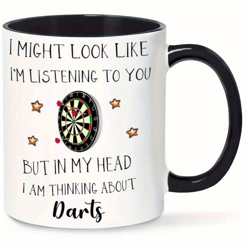 Tailorly Black Accent 11 oz Mug - 3d dartboard design with humorous quote