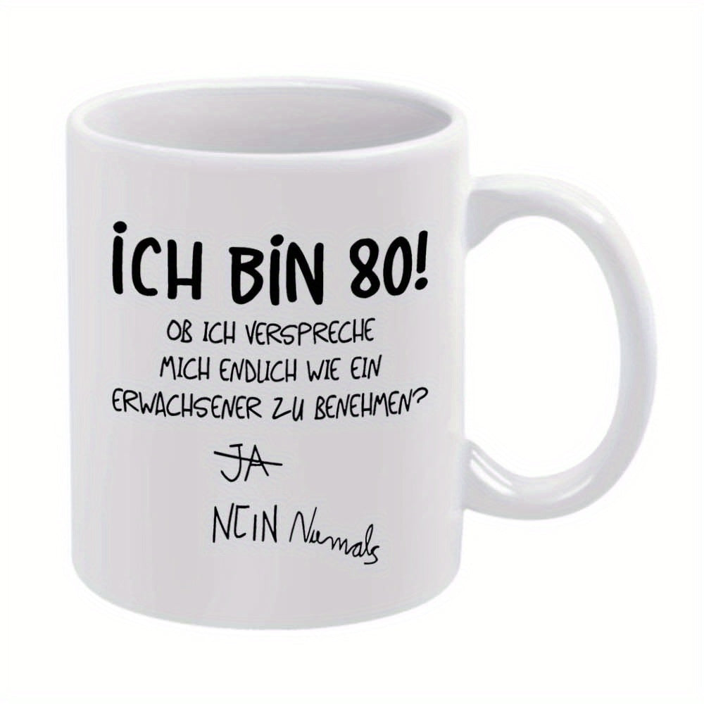 Tailorly White Ceramic 11 oz Mug - White Ceramic Vessel With Handwritten Black Typography On Smooth Surface Mug