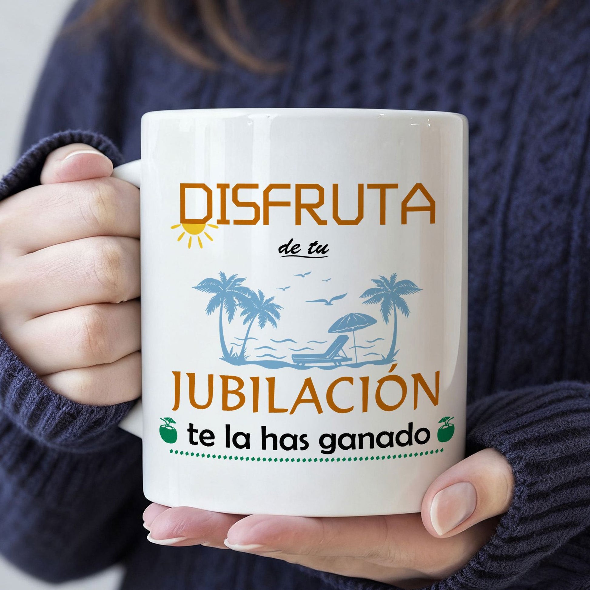 Tailorly White Ceramic 11 oz Mug - Serene Tropical Summer Scene With Palm Trees And Relaxing Paradise Beach