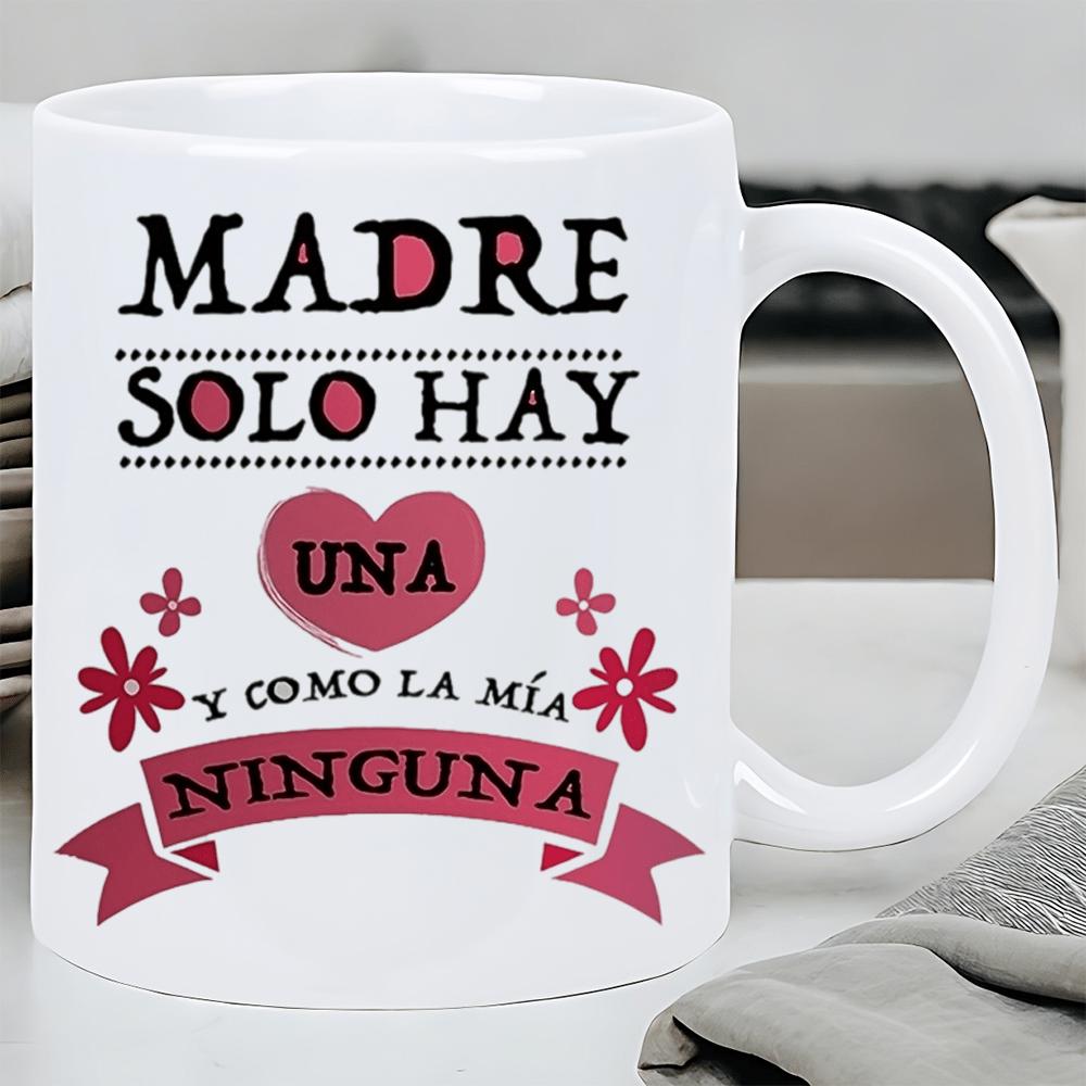 Tailorly White Ceramic 11 oz Mug - Pink Heart With Floral Patterns And Decorative Ribbon Banner Heart