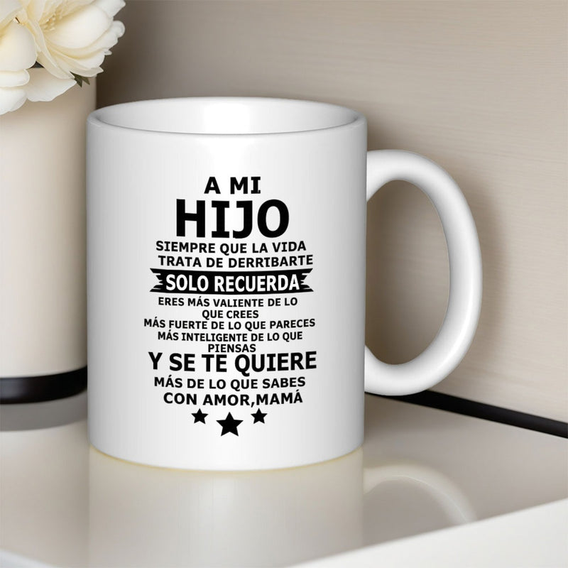 Tailorly White Ceramic 11 oz Mug - Minimalist Ink Design Featuring Three Small Stars Under Decorative Inspirational Typography Mug
