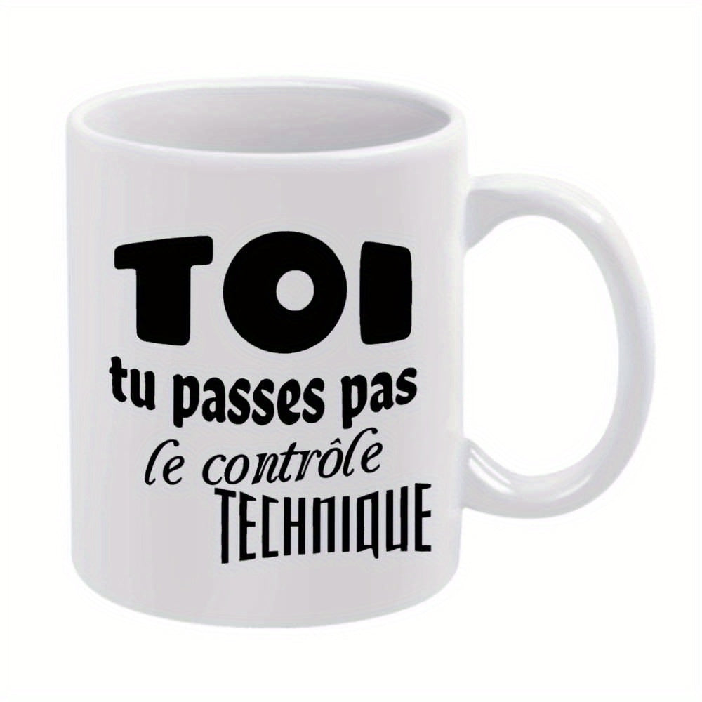 Tailorly White Ceramic 11 oz Mug - Minimalist Featuring Bold Decorative Black Font Text Mug