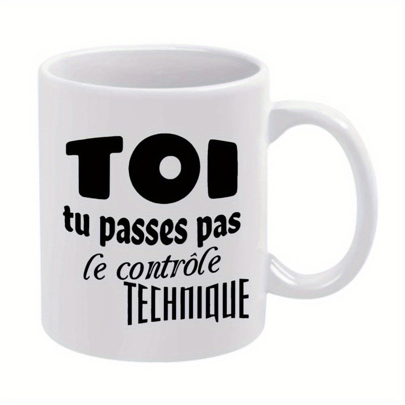 Tailorly White Ceramic 11 oz Mug - Minimalist Featuring Bold Decorative Black Font Text Mug