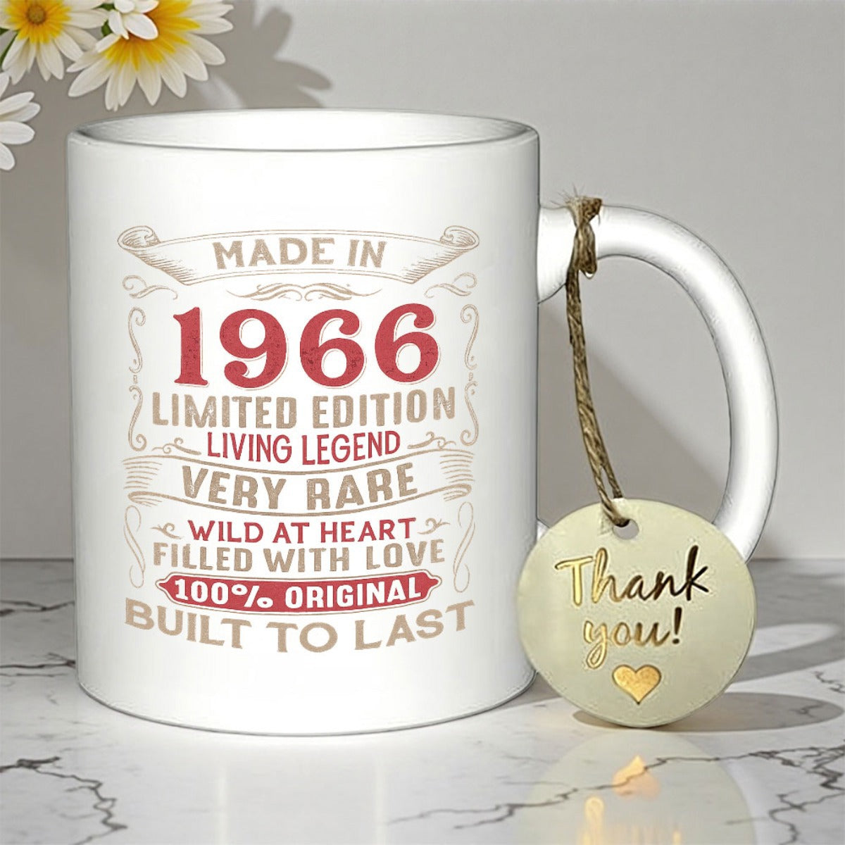 Tailorly White Ceramic 11 oz Mug - Made In 1966 Limited Edition Living Legend Very Rare Wild At Heart Filled With Love 100% Original Built To Last Vintage