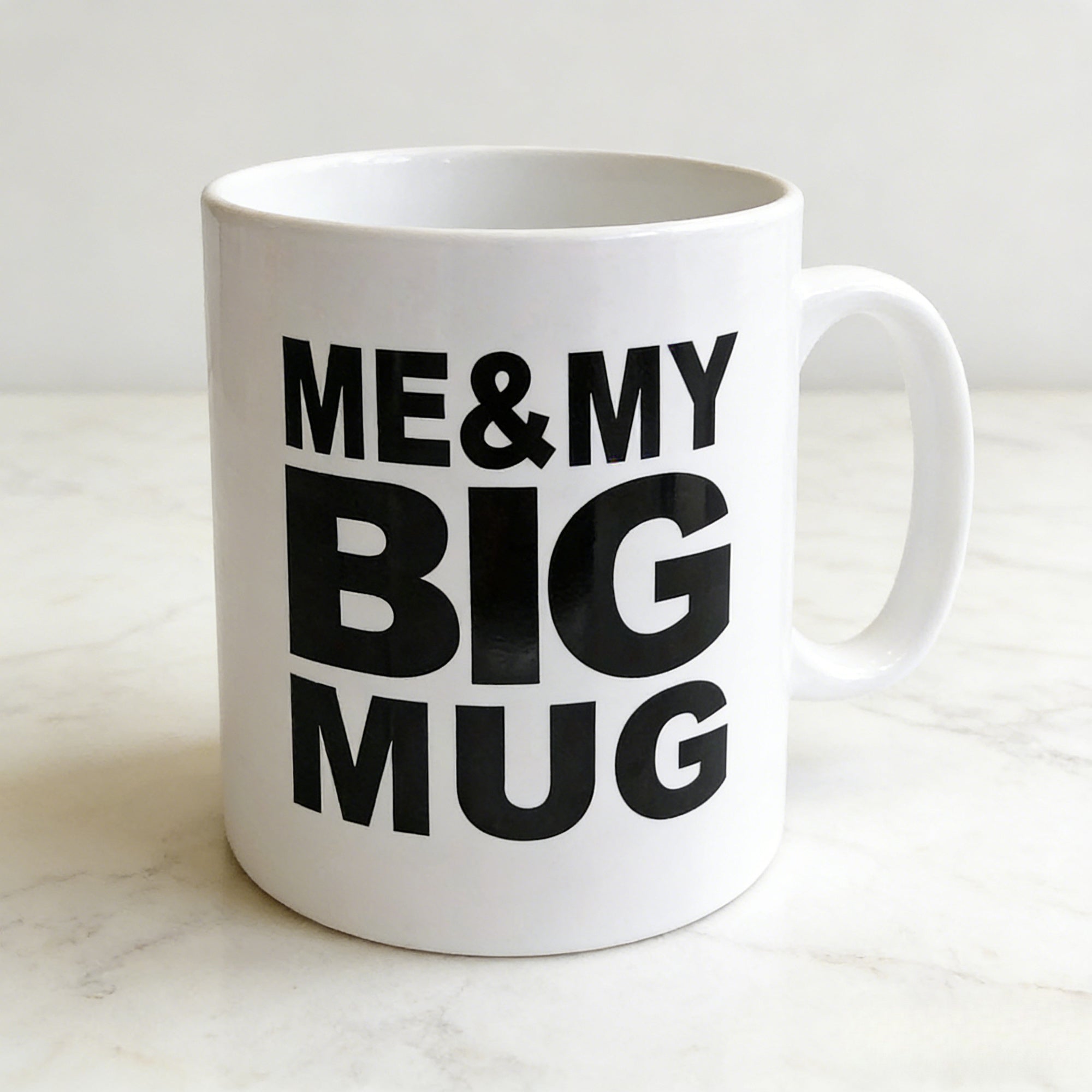 Tailorly White Ceramic 11 oz Mug - Me My Big Mug Bold Black Block Lettering On Minimalist