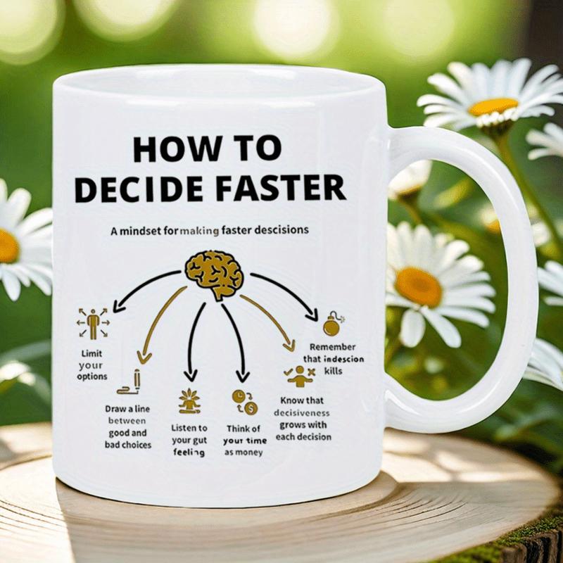 Tailorly White Ceramic 11 oz Mug - How To Decide Faster A Mindset For Making Faster Decisions Detailed Map Illustrating Analytical Cognitive Thinking Processes