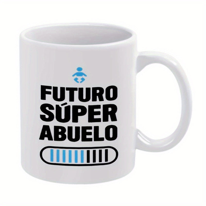 Tailorly White Ceramic 11 oz Mug - Super Minimalist Loading Bar Showing Progress Below Small Blue Baby Icon