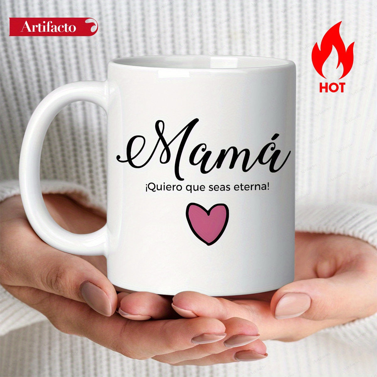Tailorly White Ceramic 11 oz Mug - Simple Minimalist Aesthetic Design Featuring A Centered Pink Outlined Sweet Heart Mug