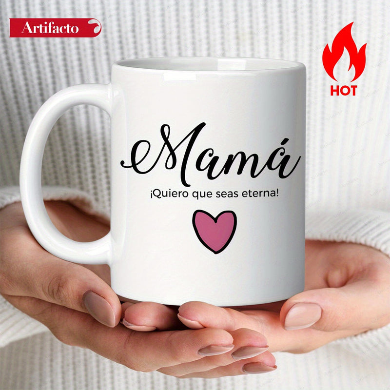 Tailorly White Ceramic 11 oz Mug - Simple Minimalist Aesthetic Design Featuring A Centered Pink Outlined Sweet Heart Mug