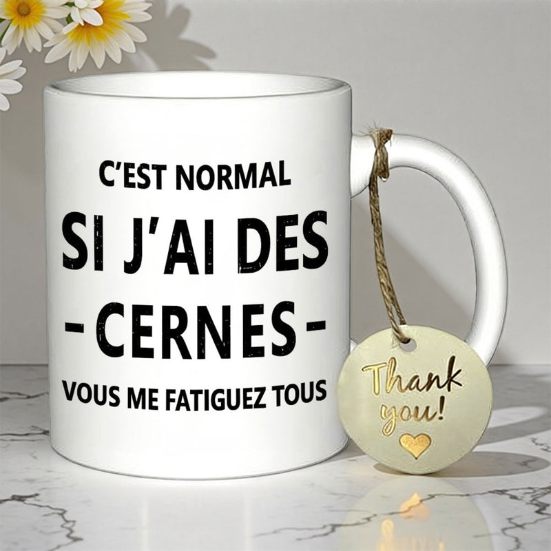 Tailorly White Ceramic 11 oz Mug - Thank You Minimalist White Ceramic Cup Featuring Bold Black Font Design Mug