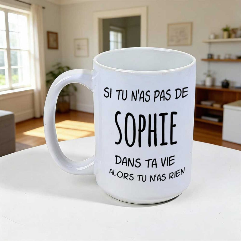 Tailorly White Ceramic 11 oz Mug - Minimalist White Ceramic Vessel Sitting On Bright Clean Surface Tabletop Mug