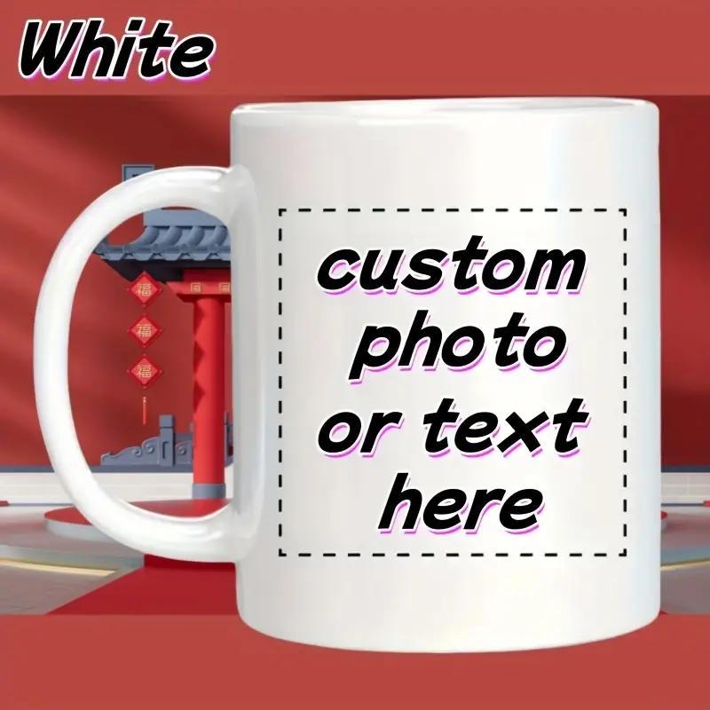 Tailorly White Ceramic 11 oz Mug - White Custom Photo Or Text Here Classic Ceramic Coffee Cup Before Traditional Oriental Red Architectural Gate Mug