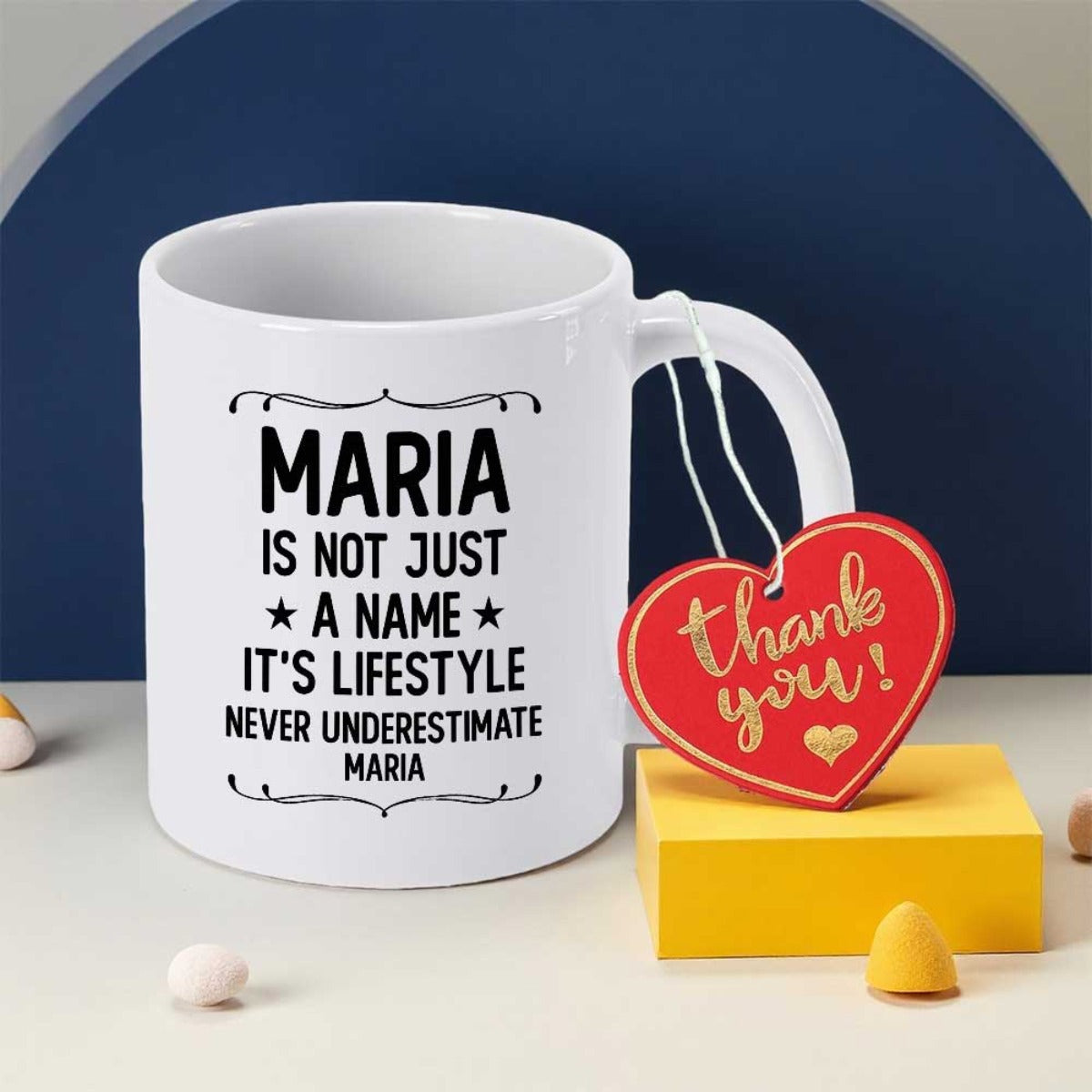 Tailorly White Ceramic 11 oz Mug - Maria Is Not Just A Name Its Lifestyle Never Underestimate Maria Bold Minimalist Typography Featuring Delicate Flourishes And