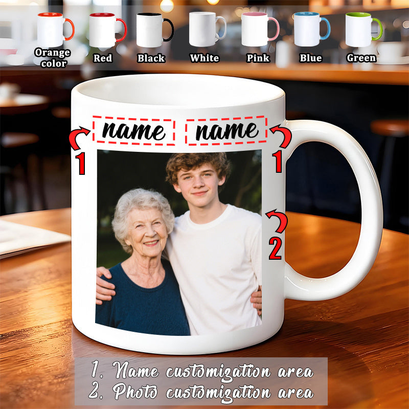 Tailorly White Ceramic 11 oz Mug - Name Personalized Family Portrait With Custom Name Markers On A Classic Ceramic Mug