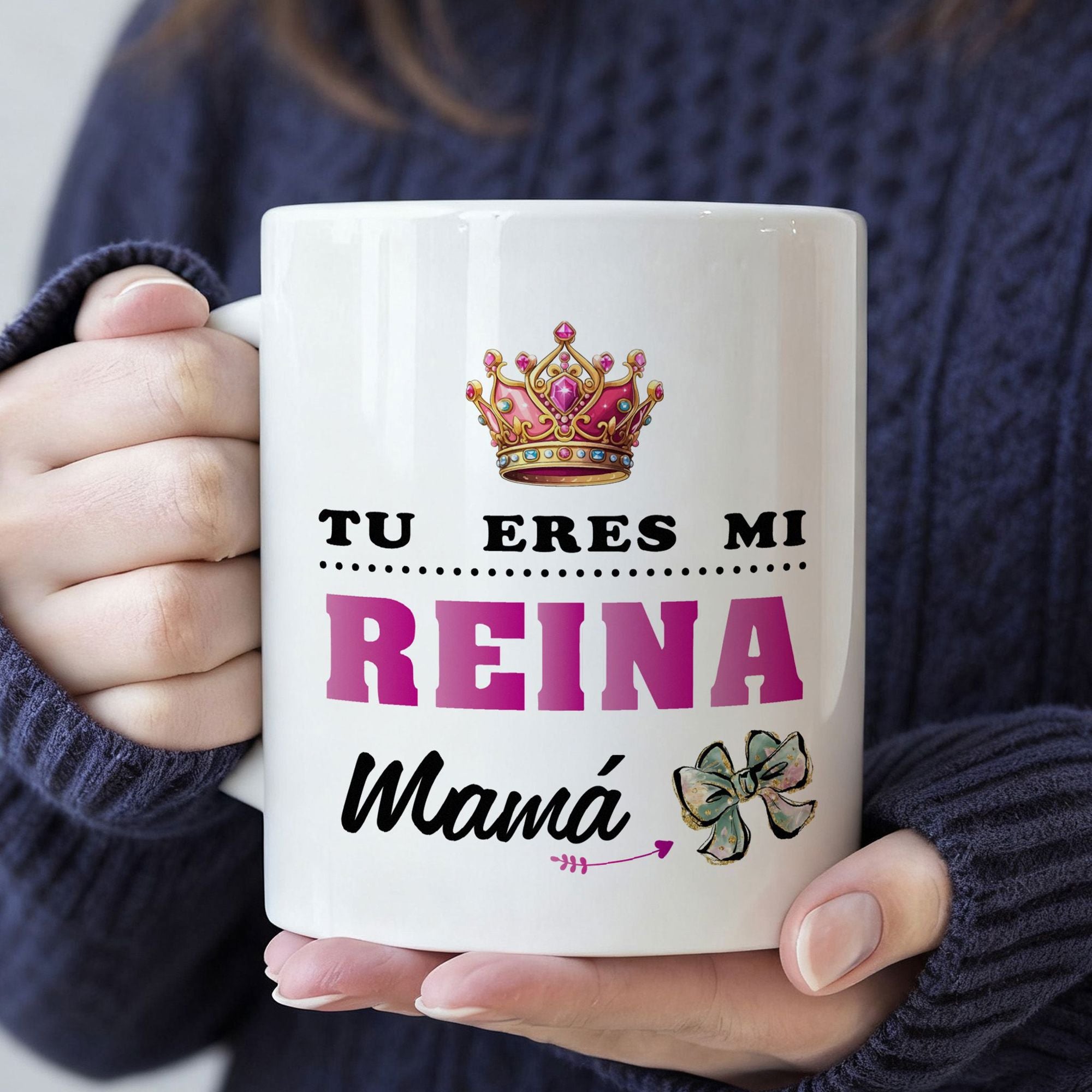 Tailorly White Ceramic 11 oz Mug - Golden Royal Jewels Shining With Elegant Purple Gems And Intricate Details Crown