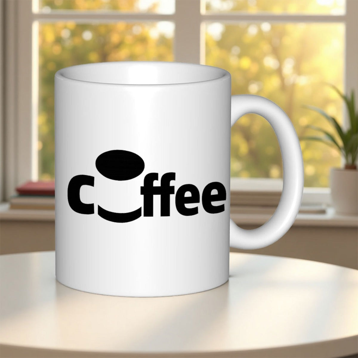 Tailorly White Ceramic 11 oz Mug - Coffee Minimalist Black Typography Design Featuring Creative Stylized Text On A Sleek