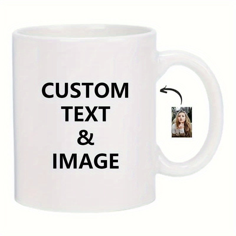 Tailorly White Ceramic 11 oz Mug - Custom Text Image Simple Minimalist Ceramic Drinking Vessel With Clean Surface For Personalization Mug