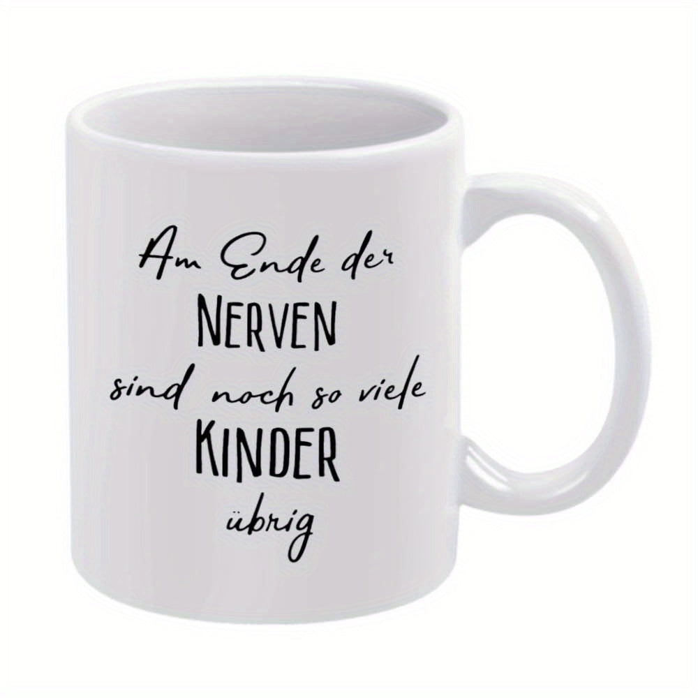 Tailorly White Ceramic 11 oz Mug - White Ceramic Material With Elegant Minimalist Typography Across A Glossy Surface Mug