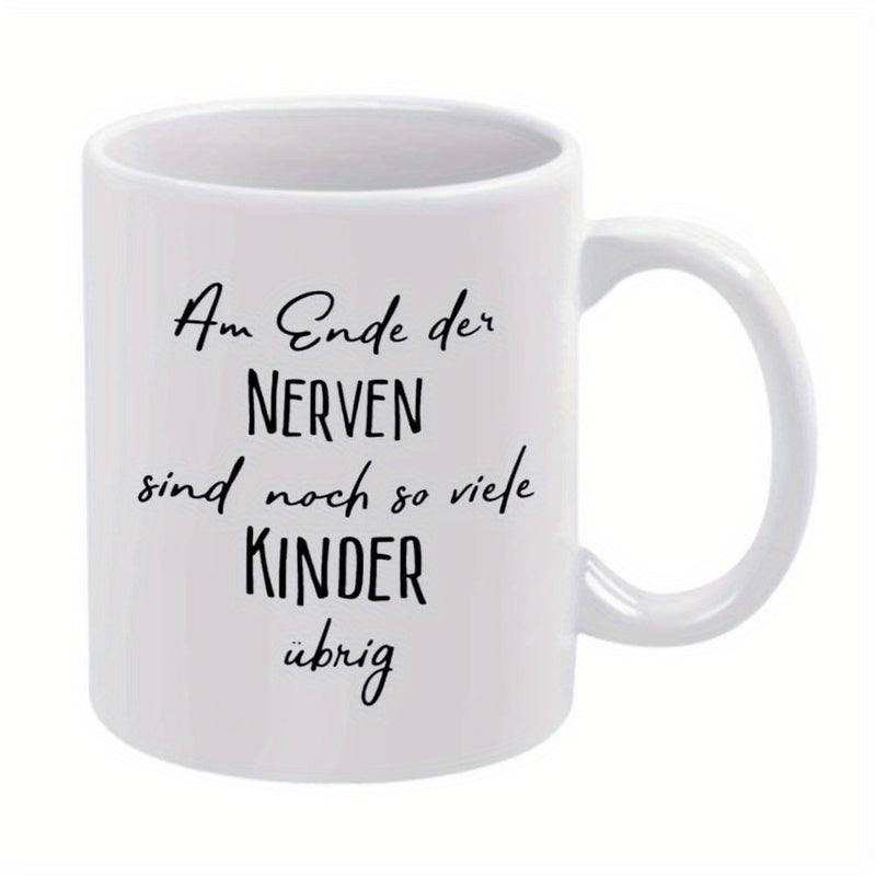 Tailorly White Ceramic 11 oz Mug - White Ceramic Material With Elegant Minimalist Typography Across A Glossy Surface Mug
