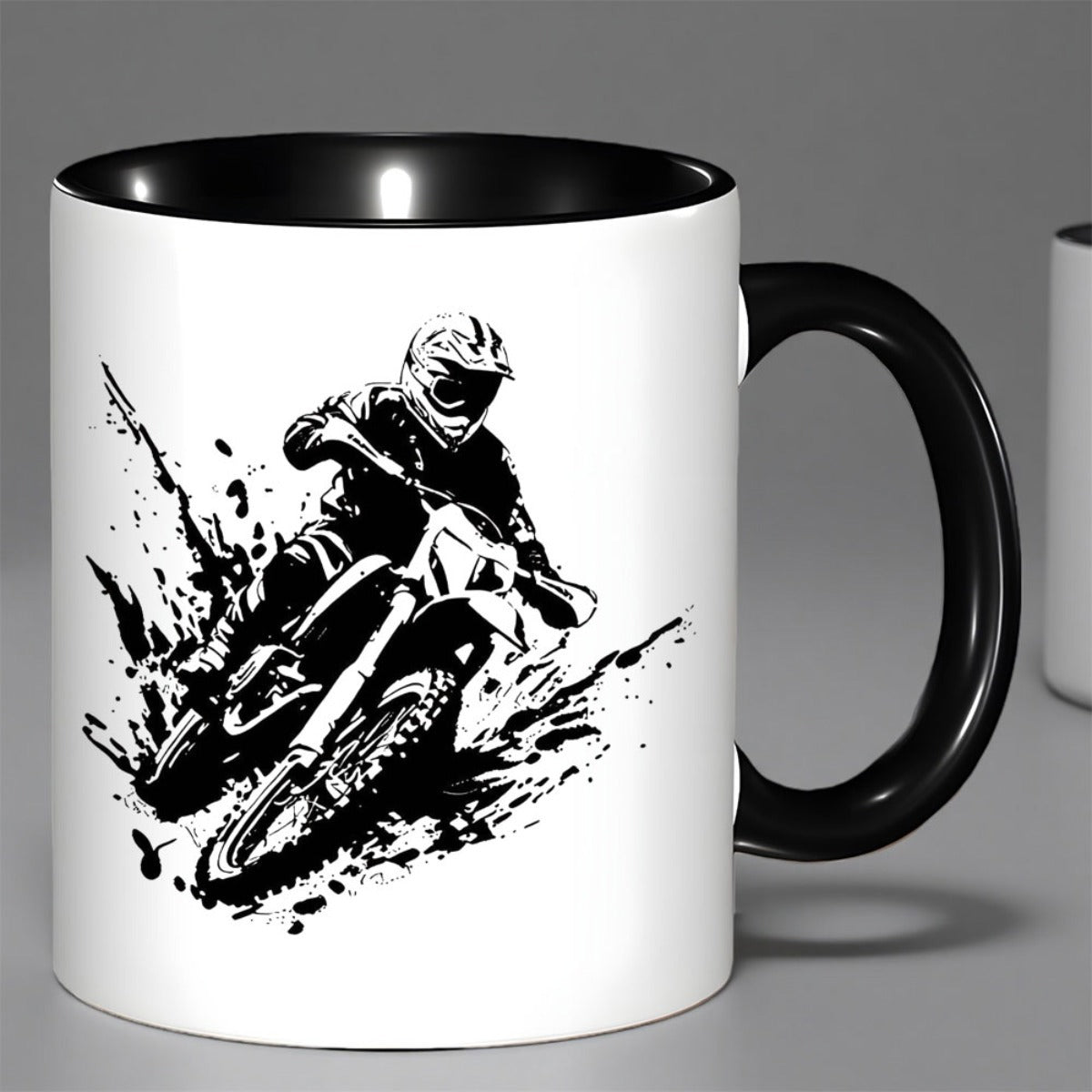 Tailorly Black Accent 11 oz Mug - motorcycle
