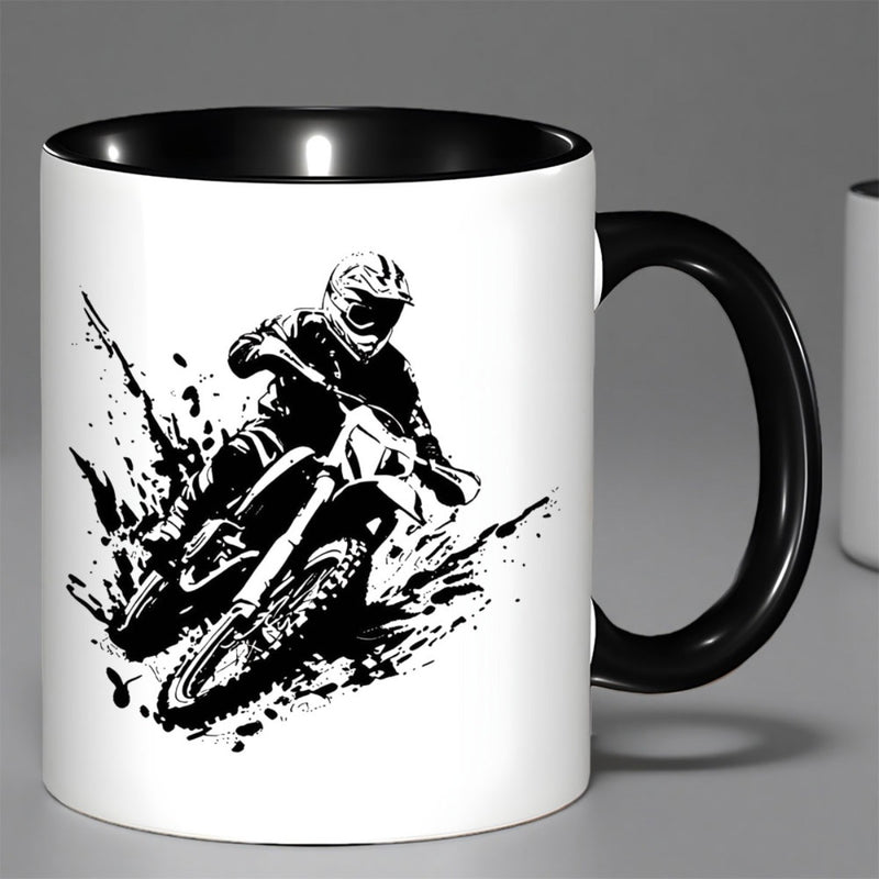 Tailorly Black Accent 11 oz Mug - motorcycle