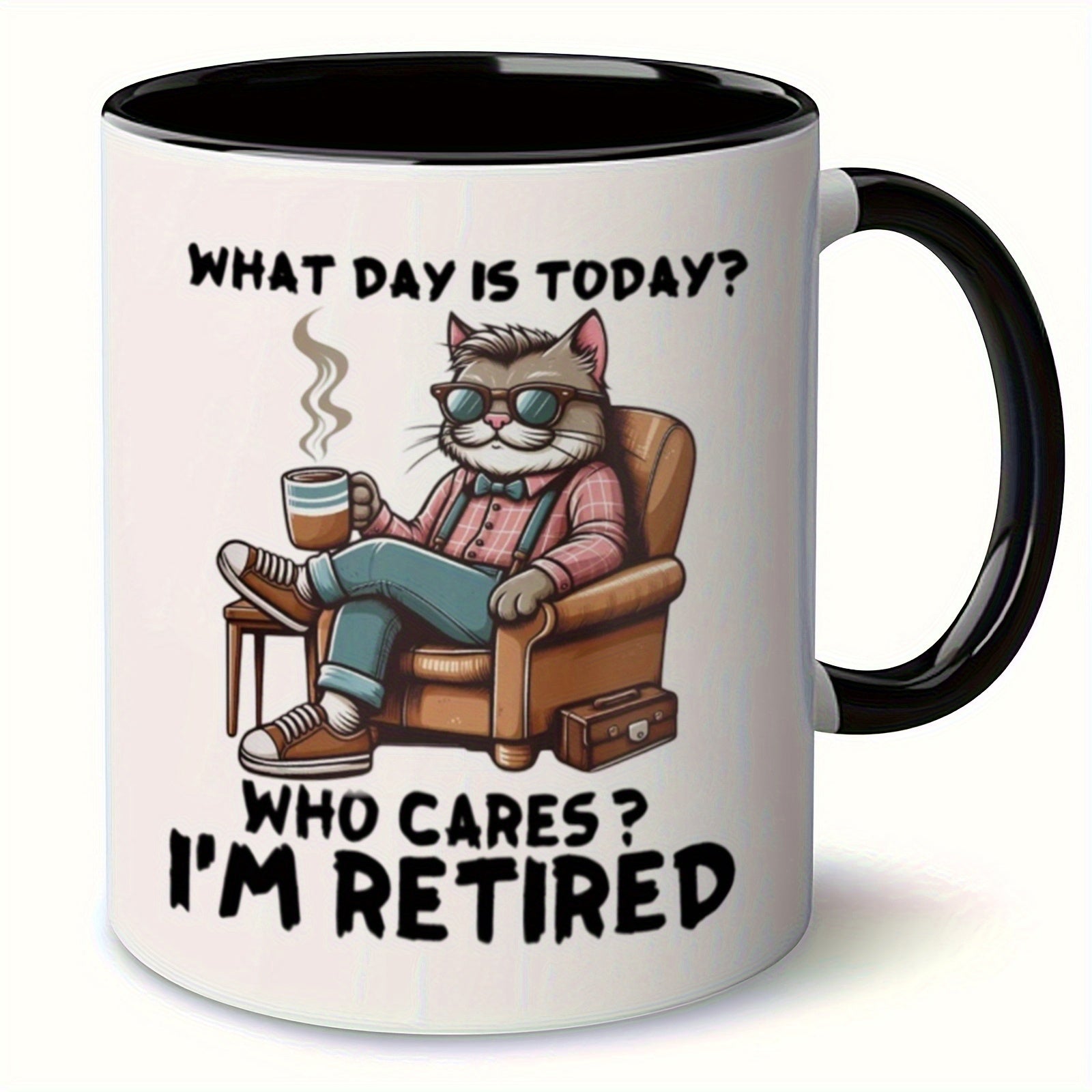 Tailorly Black Accent 11 oz Mug - funny retirement text