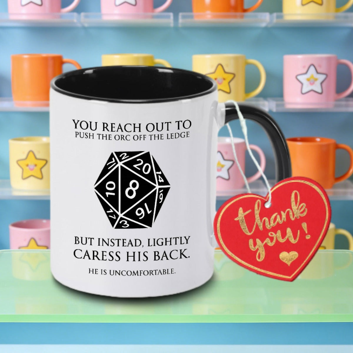 Tailorly Black Accent 11 oz Mug - uncomfortable d d humor logo