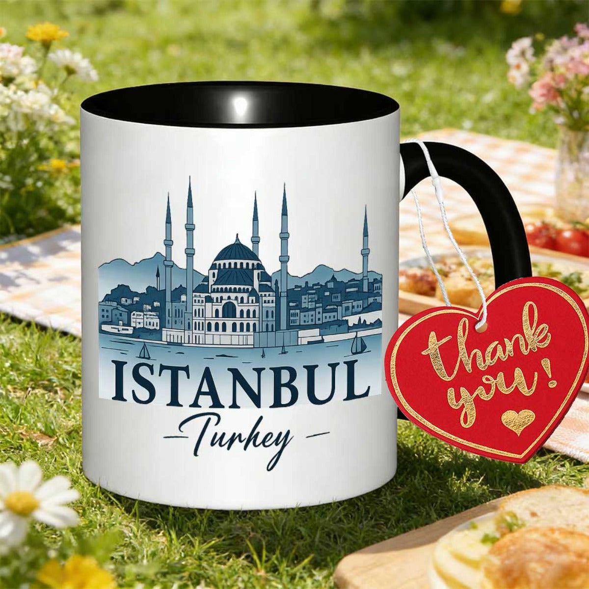Tailorly Black Accent 11 oz Mug - mosque scenic printed