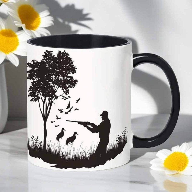 Tailorly Black Accent 11 oz Mug - birds in flight