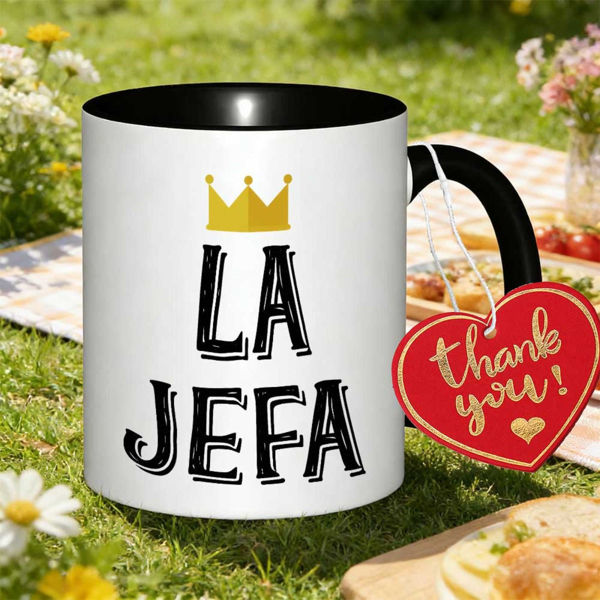 Tailorly Black Accent 11 oz Mug - queen feminine humor text
