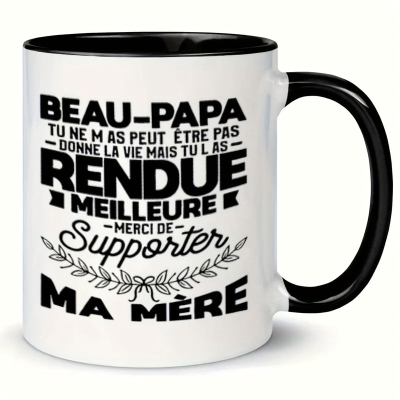 Tailorly Black Accent 11 oz Mug - papa and rendue with elegant floral