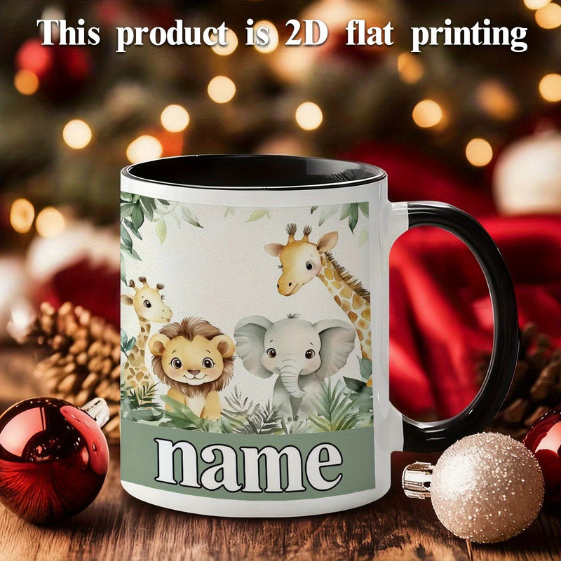 Tailorly Black Accent 11 oz Mug - customizable cartoon style animal cute cartoon anime