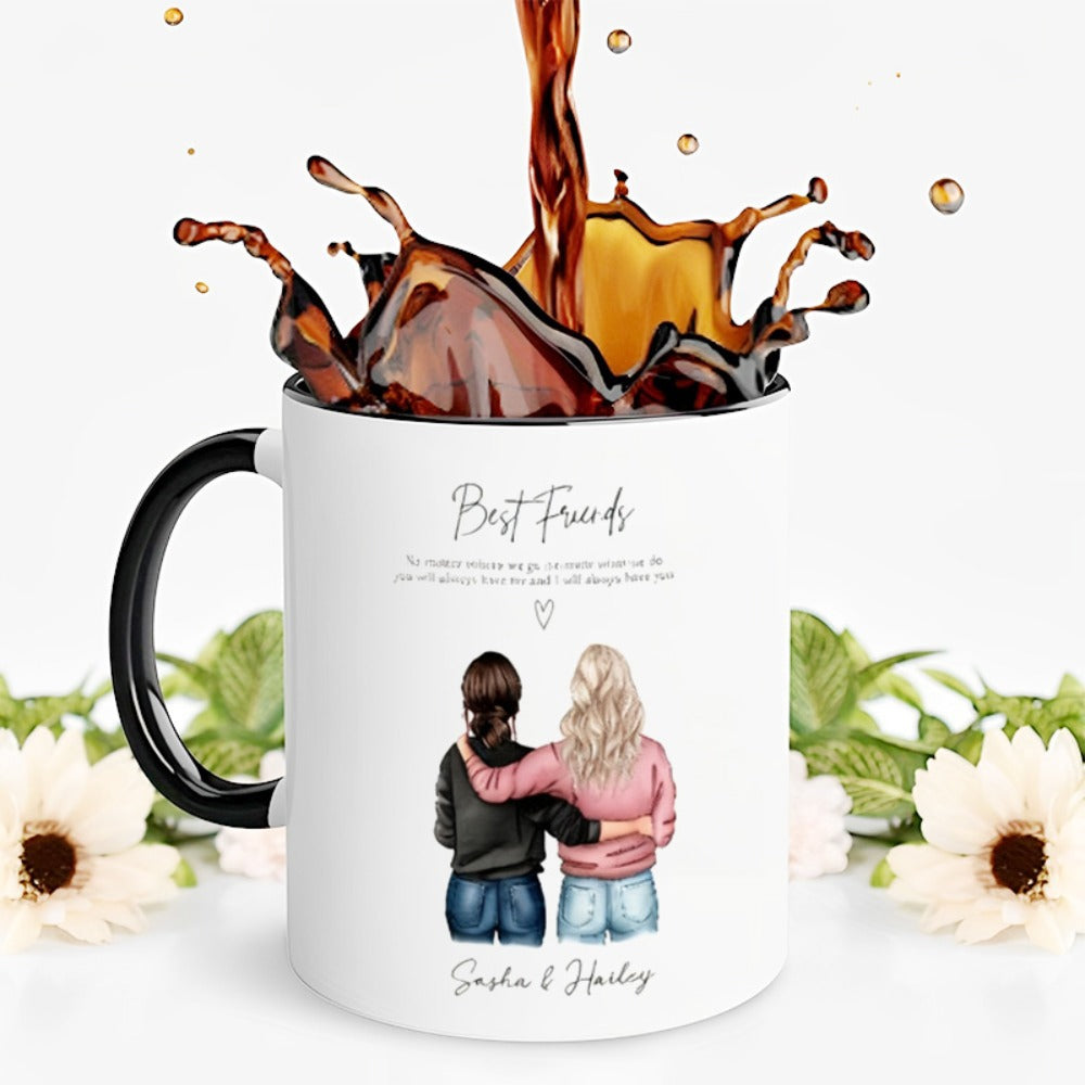 Tailorly Black Accent 11 oz Mug - item picture 1 mug personalized coffee cup for best friend pink ideal gift for birthday and christmas perfect