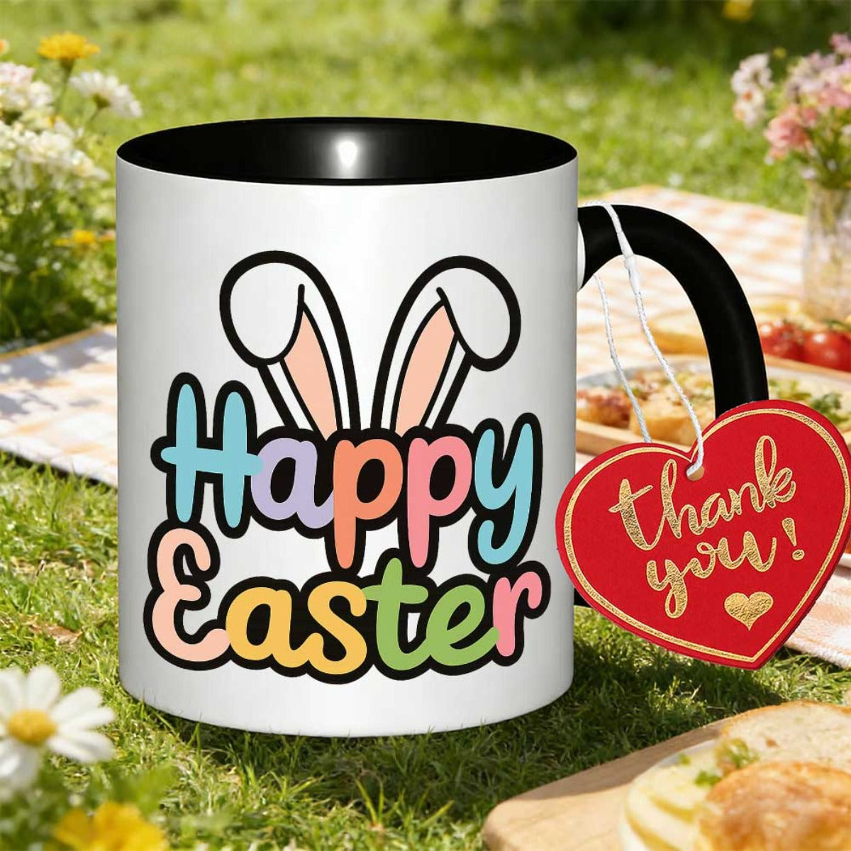 Tailorly Black Accent 11 oz Mug - easter elements
