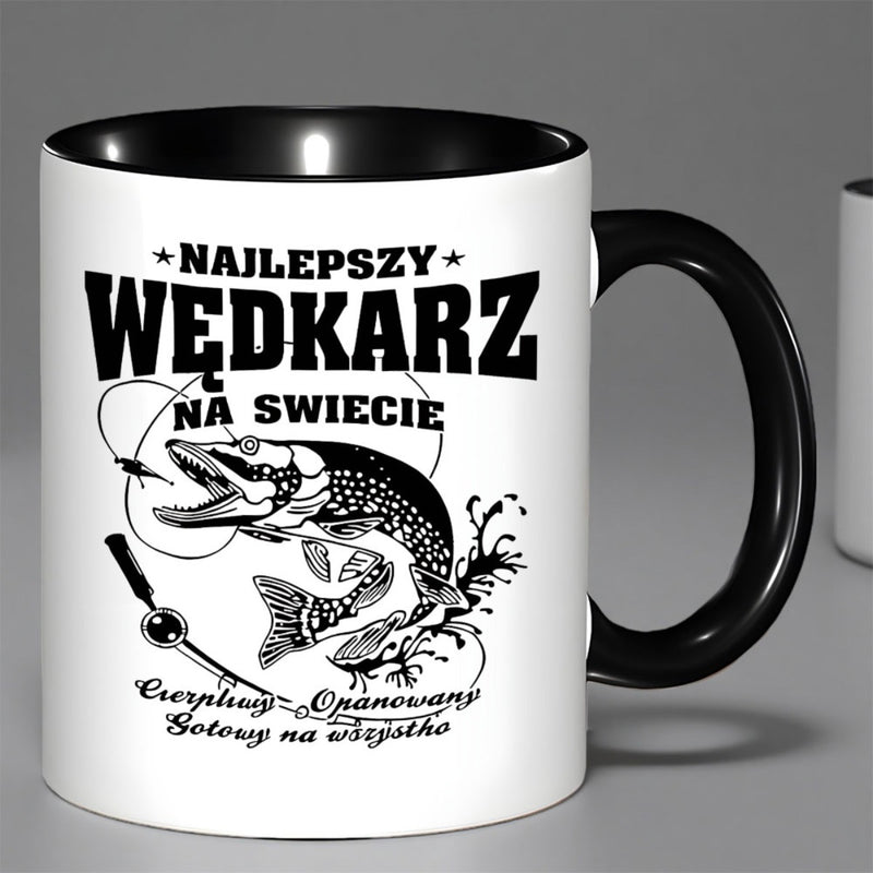Tailorly Black Accent 11 oz Mug - fish hooks polish words
