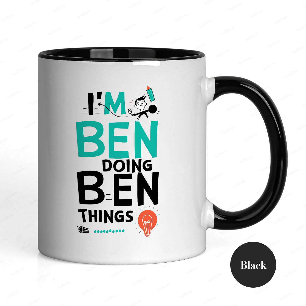 Tailorly Black Accent 11 oz Mug - im ben doing ben things