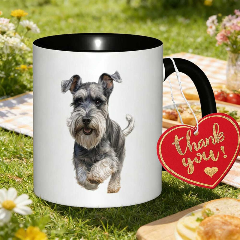 Tailorly Black Accent 11 oz Mug - schnauzer design