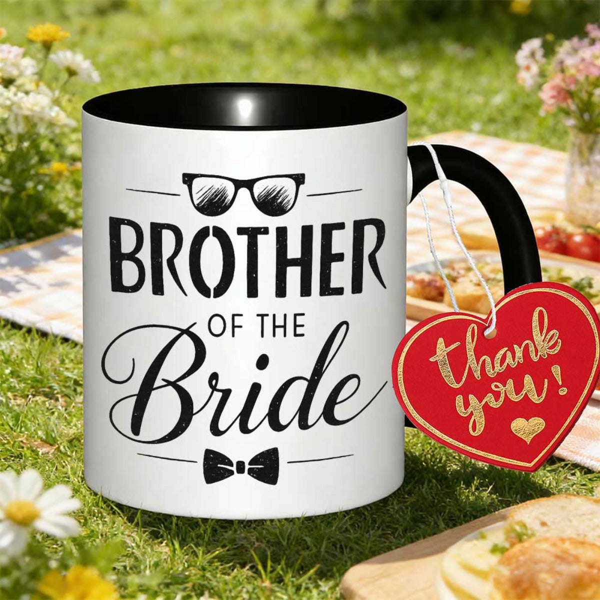 Tailorly Black Accent 11 oz Mug - bowtie design