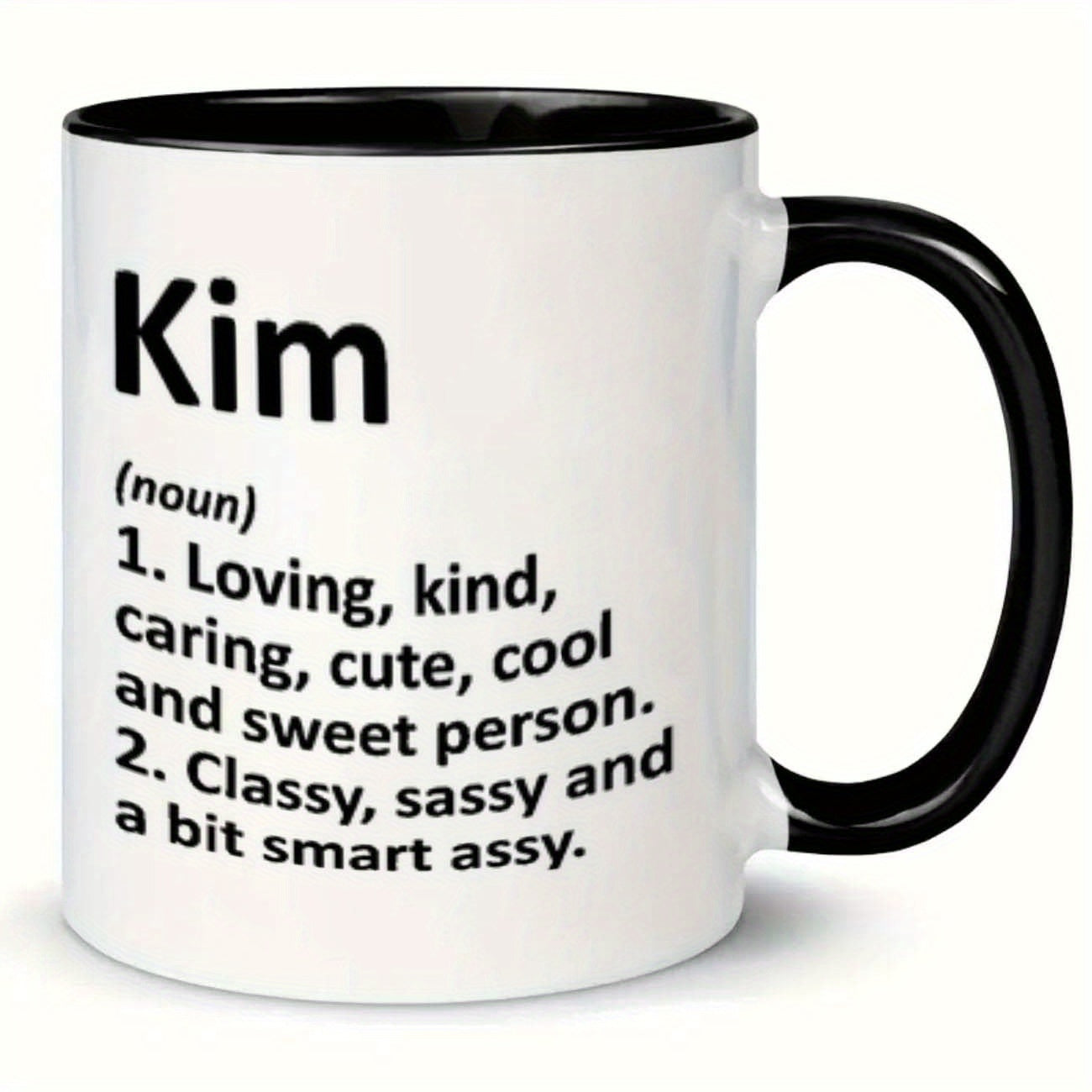 Tailorly Black Accent 11 oz Mug - kim definition text funny