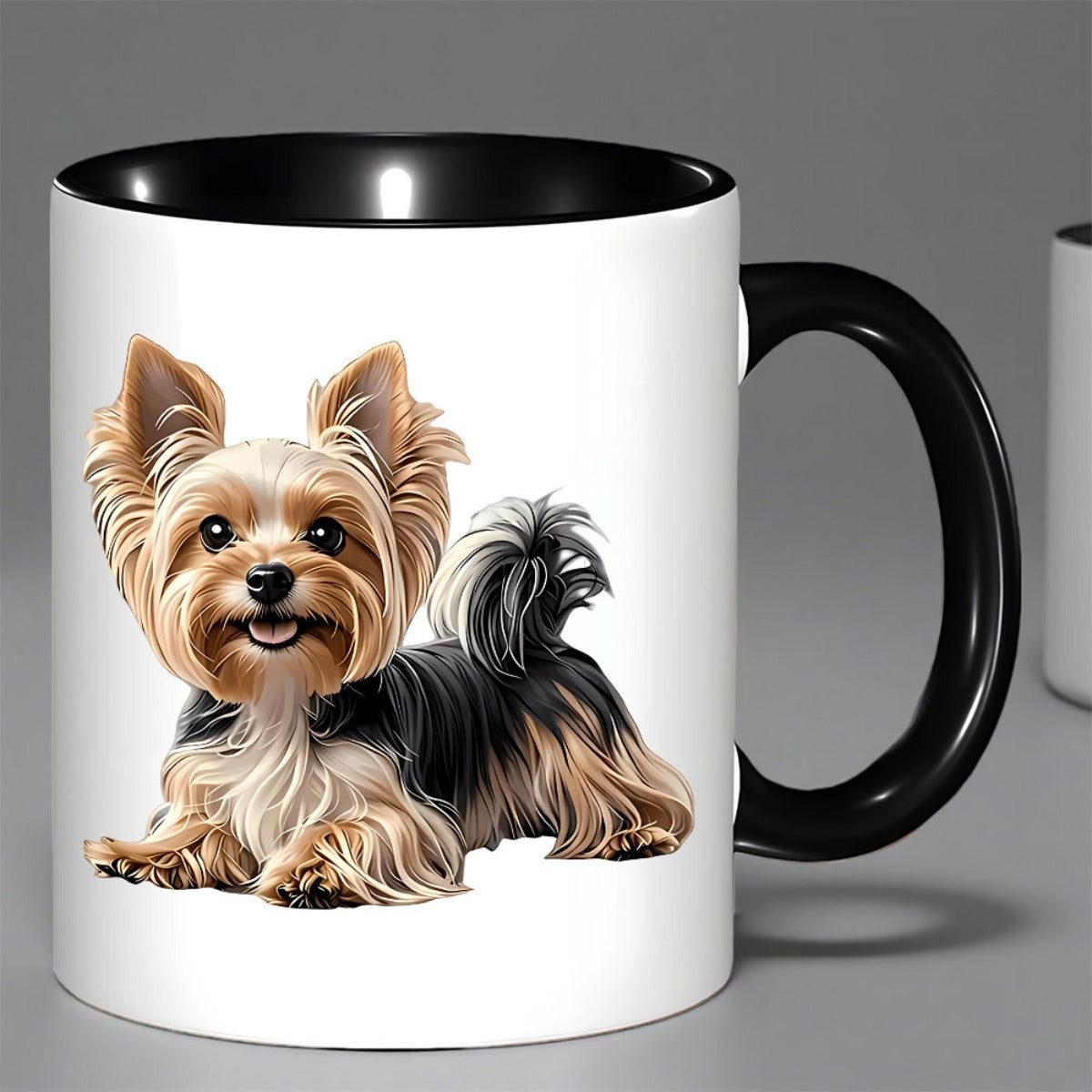 Tailorly Black Accent 11 oz Mug - cute yorkshire terrier dog