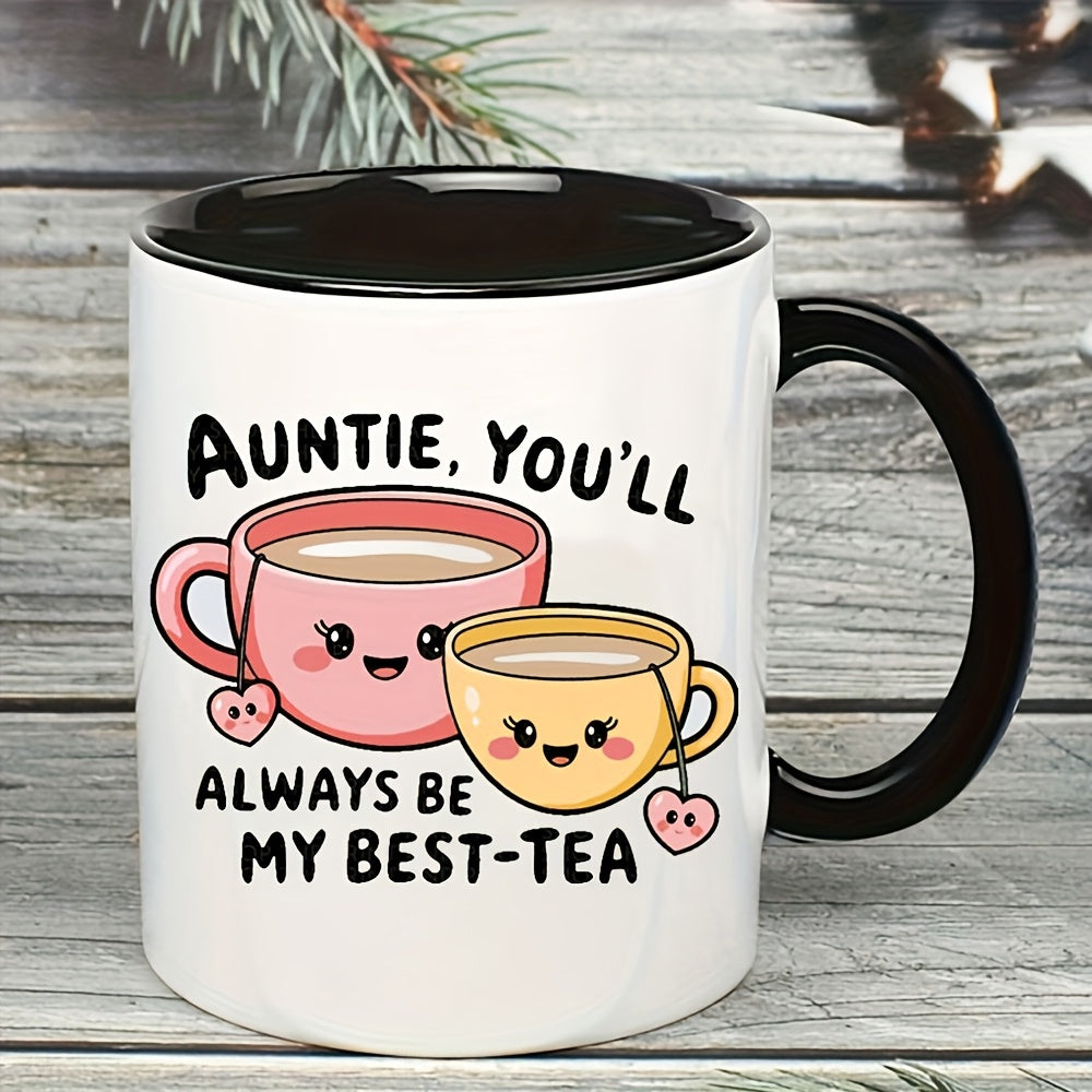 Tailorly Black Accent 11 oz Mug - best aunt tea cartoon
