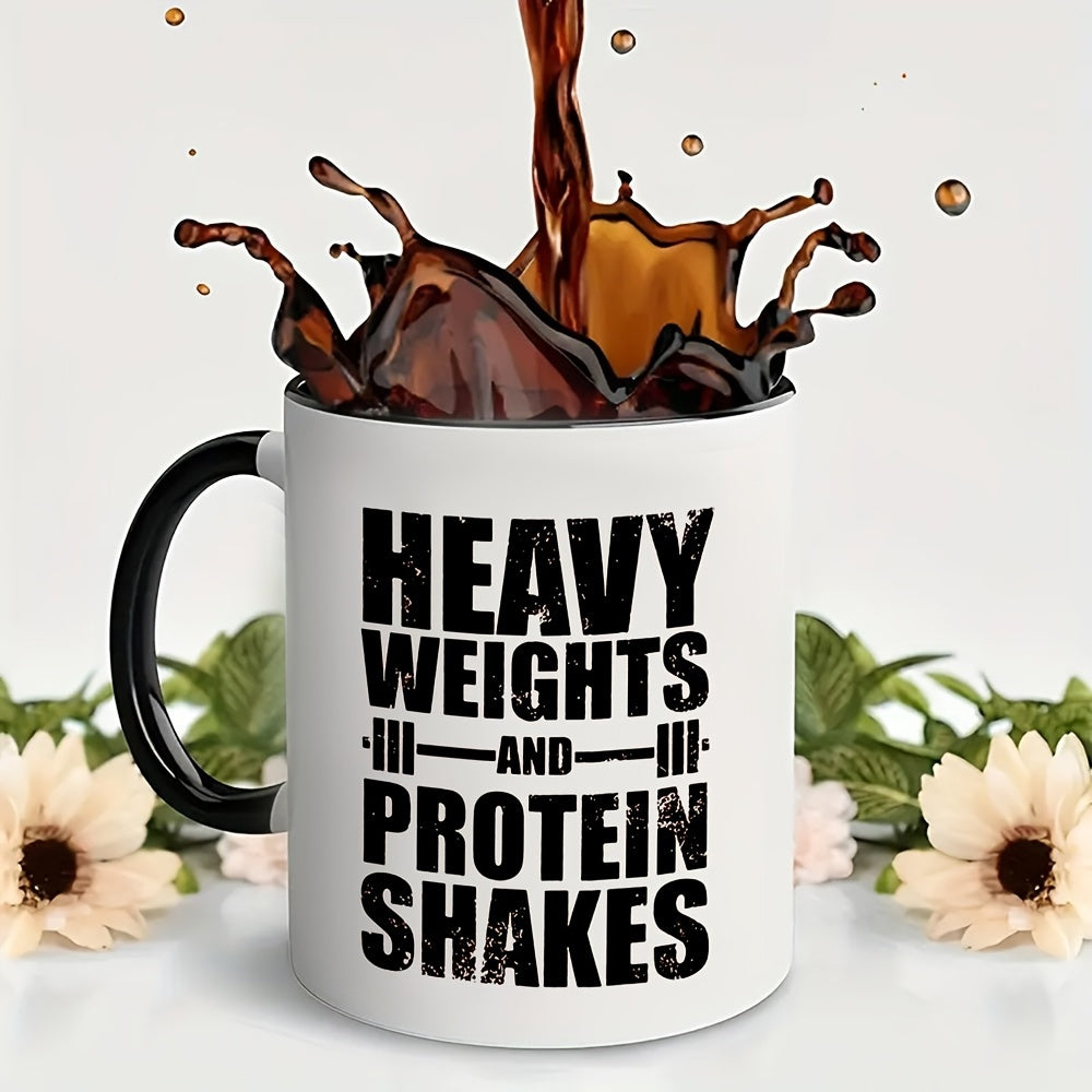 Tailorly Black Accent 11 oz Mug - heavy weights and protein shakes