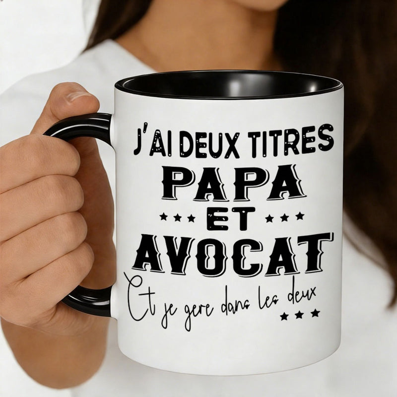 Tailorly Black Accent 11 oz Mug - jai papa et avocat french lettering