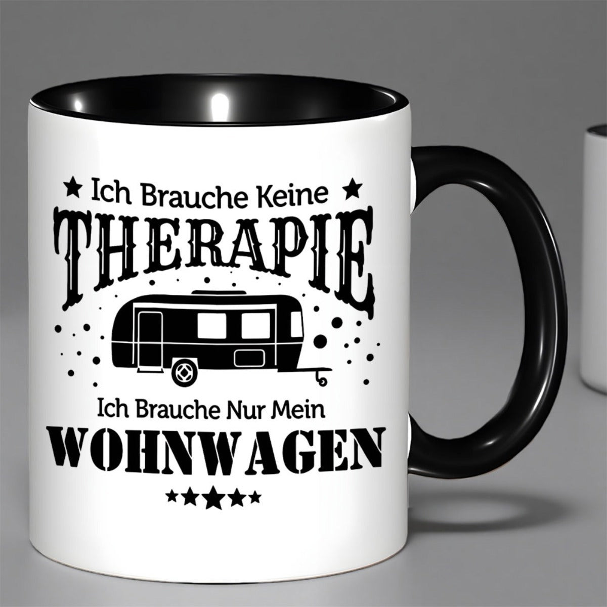 Tailorly Black Accent 11 oz Mug - van design with german text red accent