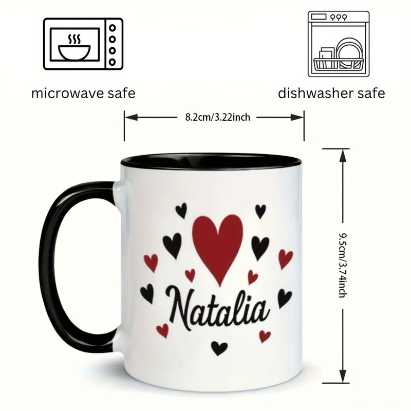 Tailorly Black Accent 11 oz Mug - cursive lettering "name"