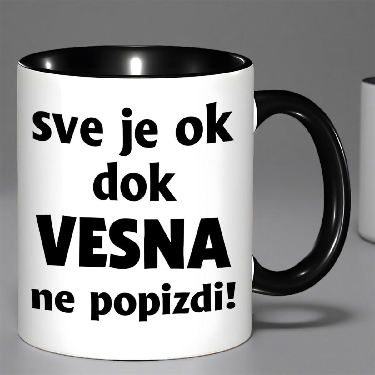 Tailorly Black Accent 11 oz Mug - black text everything mad funny novelty